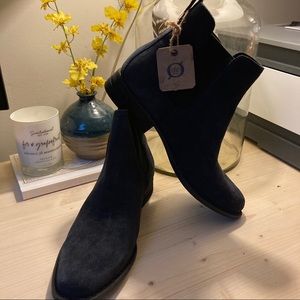 Born Blue Suede Chelsea Boots